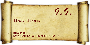 Ibos Ilona névjegykártya